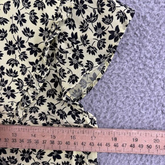 Whistles Yellow Buttercup Oversized Collar Top Size 2 Floral Elegant Chic - Picture 7 of 16